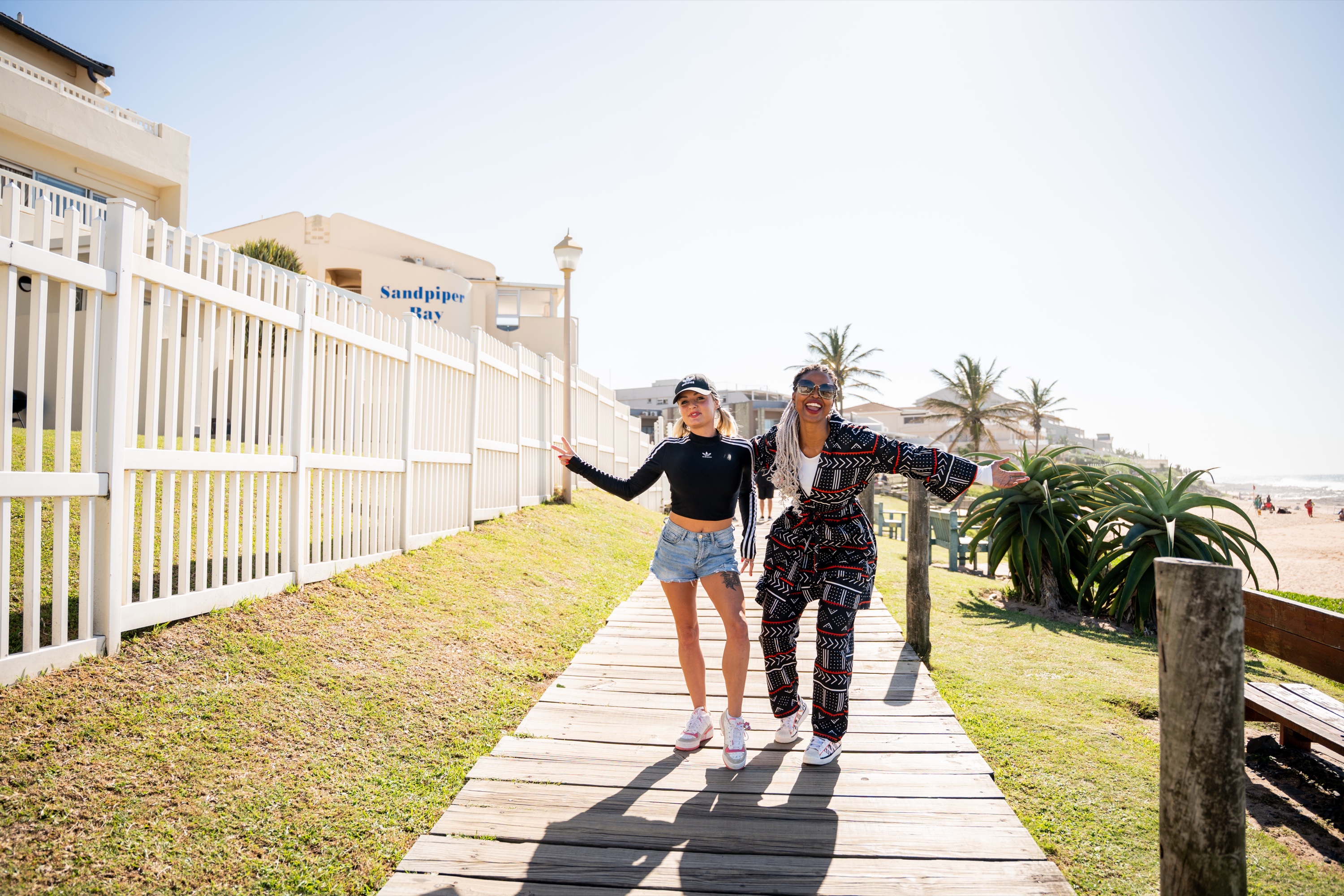Thando and Tazz walking on the North Coast